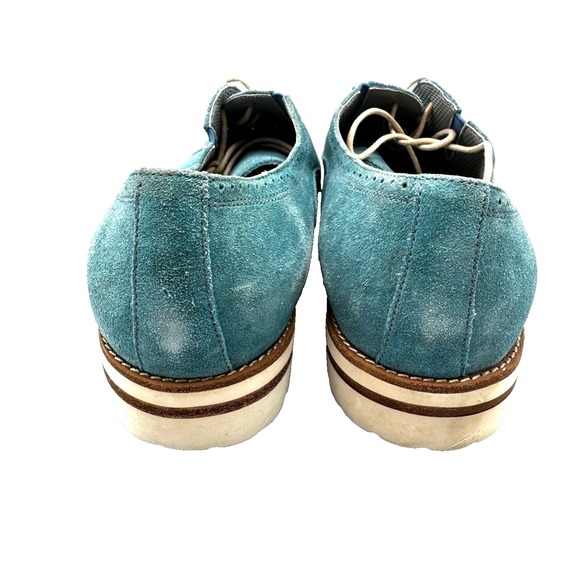 Sandro G. Blue Suede Shoes Oxford Derby Men\'s 10.5 Leather Dress Slip Ons Preppy main image 8